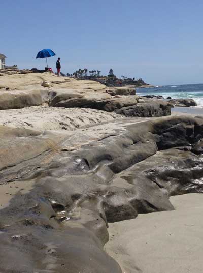 Sandstone at The beach in California